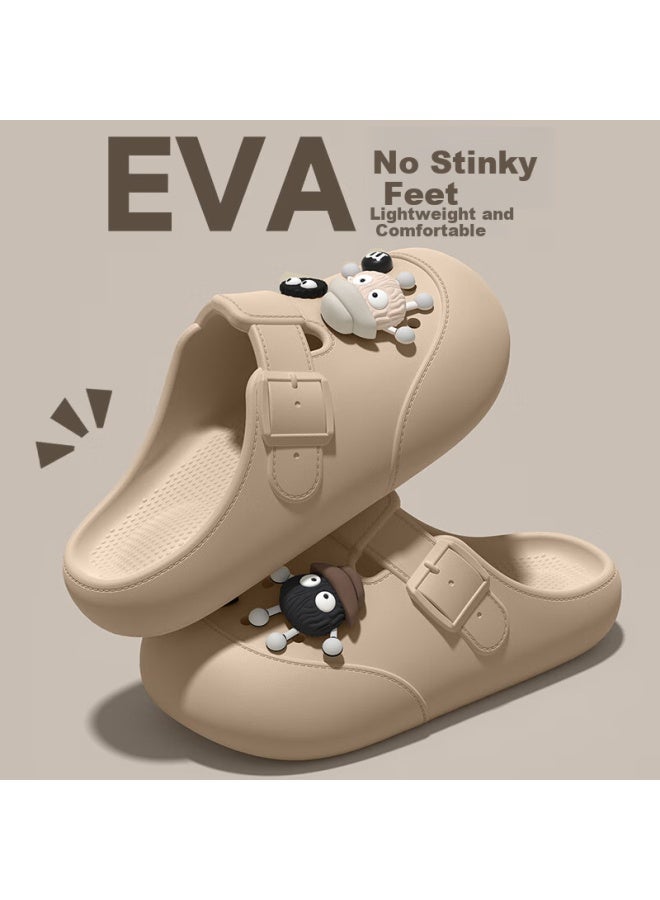 Yuzhaolin Women's Eva Beach Shoes Hole Shoes Slip-on Slippers Yg217 Khaki 38-39 - Image 3