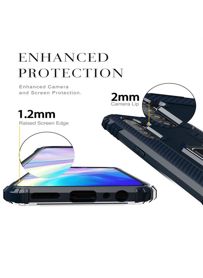 اس-توب جراب لهاتف OPPO Realme XT مصنوع من ألياف الكربون مع حامل حلقي يدور 360 درجة - Image 4