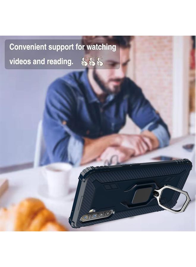 اس-توب جراب لهاتف OPPO Realme XT مصنوع من ألياف الكربون مع حامل حلقي يدور 360 درجة - Image 3