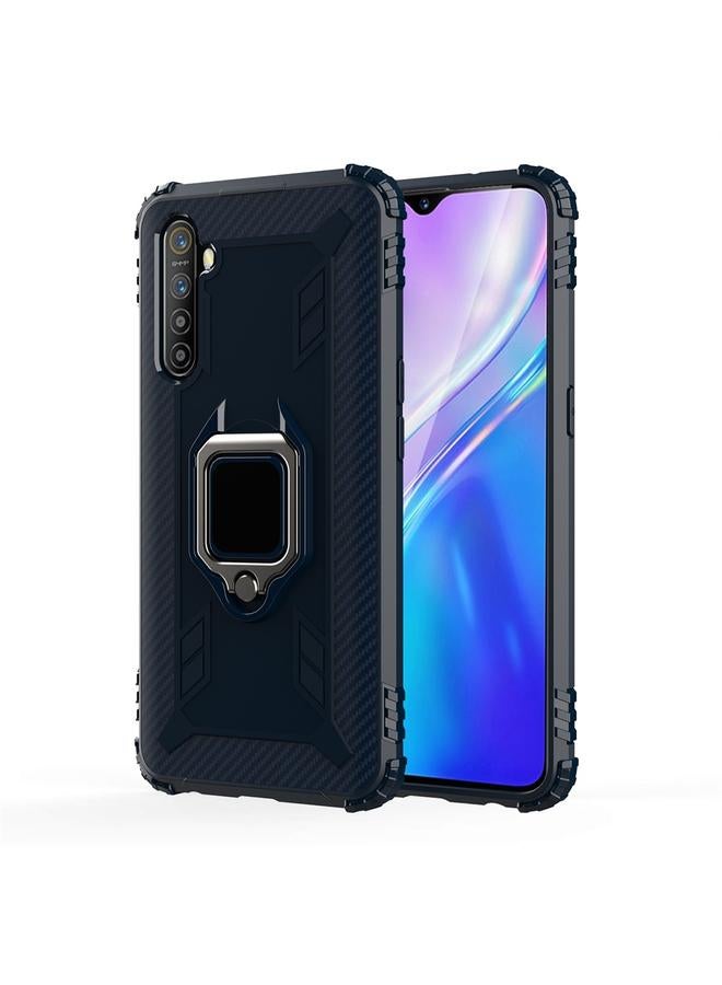 اس-توب جراب لهاتف OPPO Realme XT مصنوع من ألياف الكربون مع حامل حلقي يدور 360 درجة - Image 1