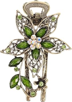 Healeved Vintage Crystal Hair Clips Barrettes Floral Hair Accessories Hair Clip Barrette for Women and Girls Updos and Special Occasions - Image 1