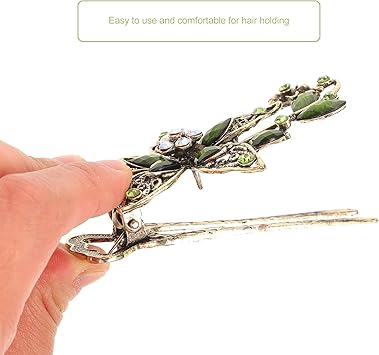 Healeved Vintage Crystal Hair Clips Barrettes Floral Hair Accessories Hair Clip Barrette for Women and Girls Updos and Special Occasions - Image 5