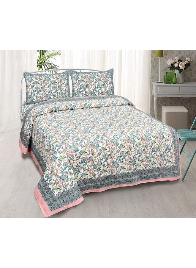 EasyGoods® 240 TC Cotton Bedsheet for Double Bed -Ethnic Pink|Ethnic13 Bedsheet King Size Bed Cotton|King Size Bedsheet|Double Bedsheet with 2 Pillow Covers 90x108 Inch|Handcrafted Bed Sheets - Image 2