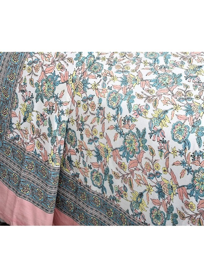 EasyGoods® 240 TC Cotton Bedsheet for Double Bed -Ethnic Pink|Ethnic13 Bedsheet King Size Bed Cotton|King Size Bedsheet|Double Bedsheet with 2 Pillow Covers 90x108 Inch|Handcrafted Bed Sheets - Image 4