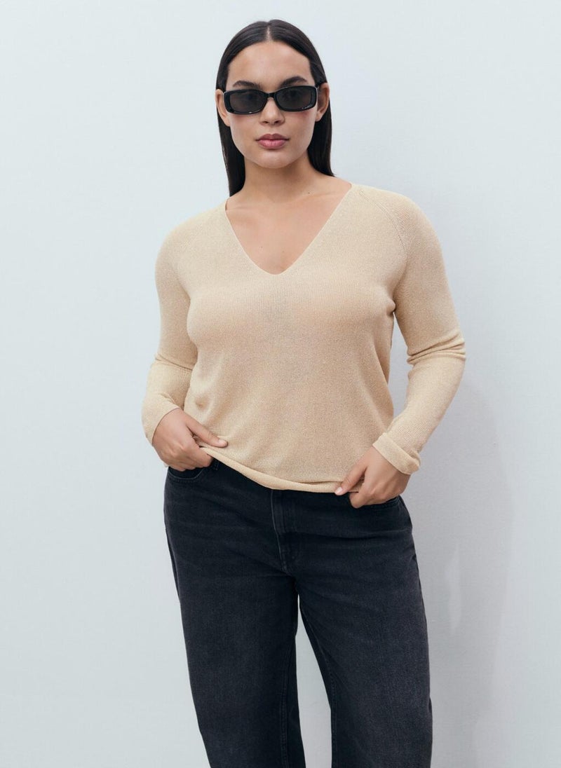 MANGO V-Neck Kling Sweater  - Image 1