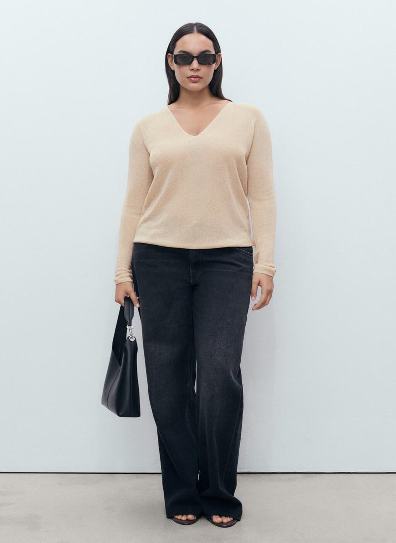 MANGO V-Neck Kling Sweater  - Image 3