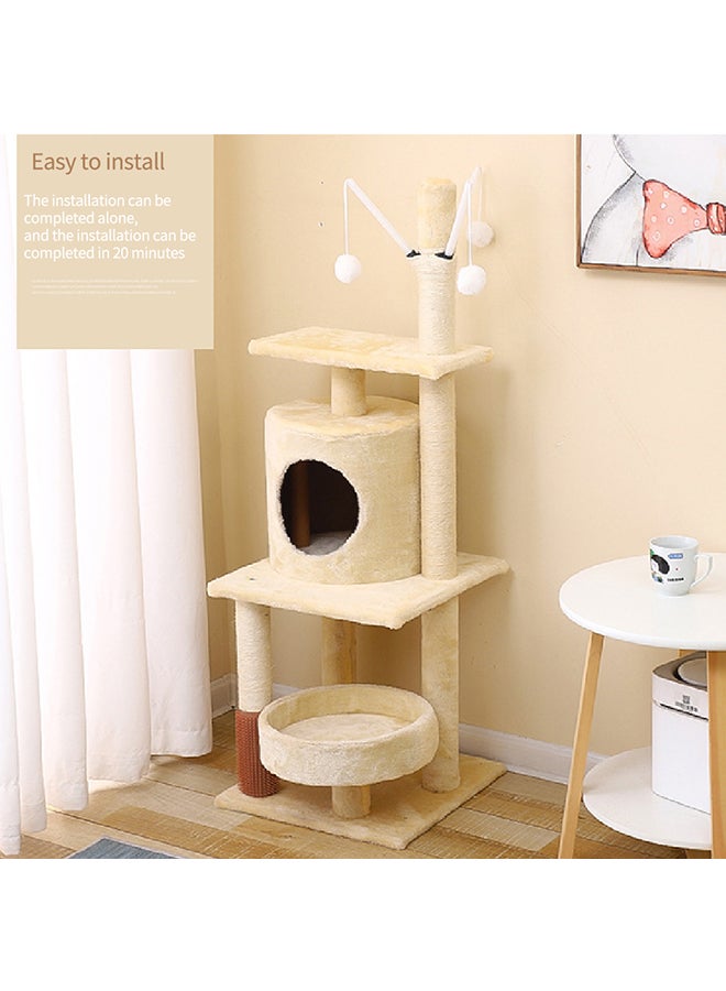 Kidle Cat Climbing Frame Beige 40x40x125cm - Image 4