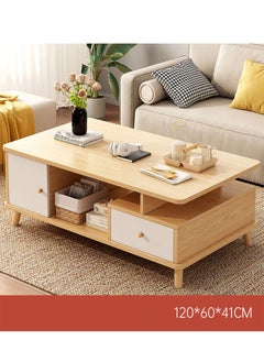 keke Multifunctional Coffee Table Brown table with Big Draw  - Image 1