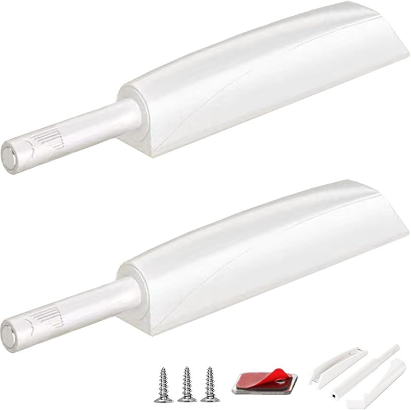 CBRIVE Store 2 Pack Push to Open Door Latch Cabinet Hardware Magnetic Push Latches & Lock for Hidden Door Heavy Duty Magnet Push Release Drawer Pull Tip on Close Touch Locking Strong Pop Out, White - Image 1