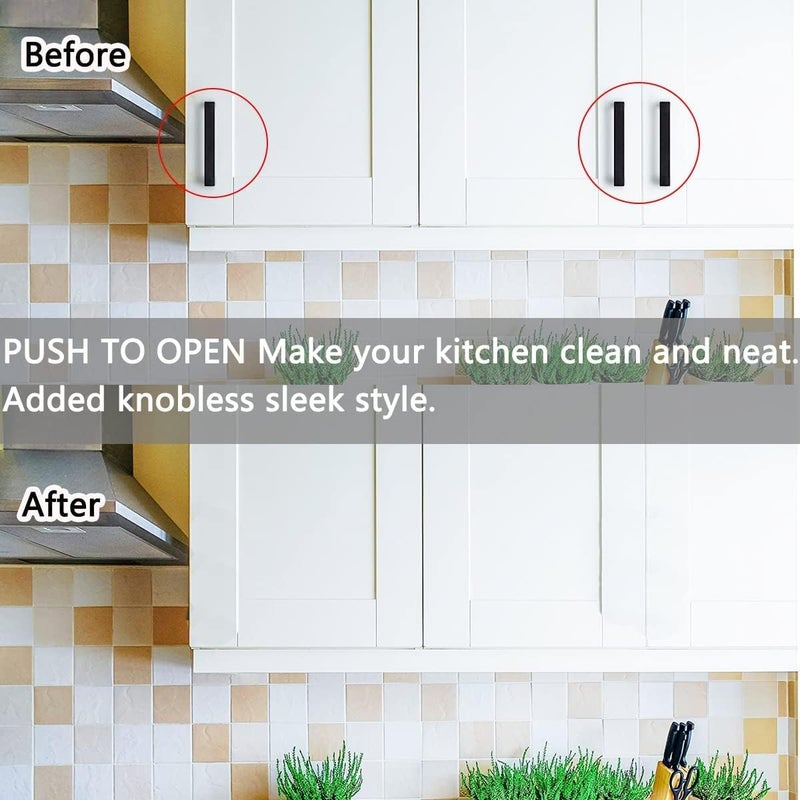 CBRIVE Store 2 Pack Push to Open Door Latch Cabinet Hardware Magnetic Push Latches & Lock for Hidden Door Heavy Duty Magnet Push Release Drawer Pull Tip on Close Touch Locking Strong Pop Out, White - Image 4