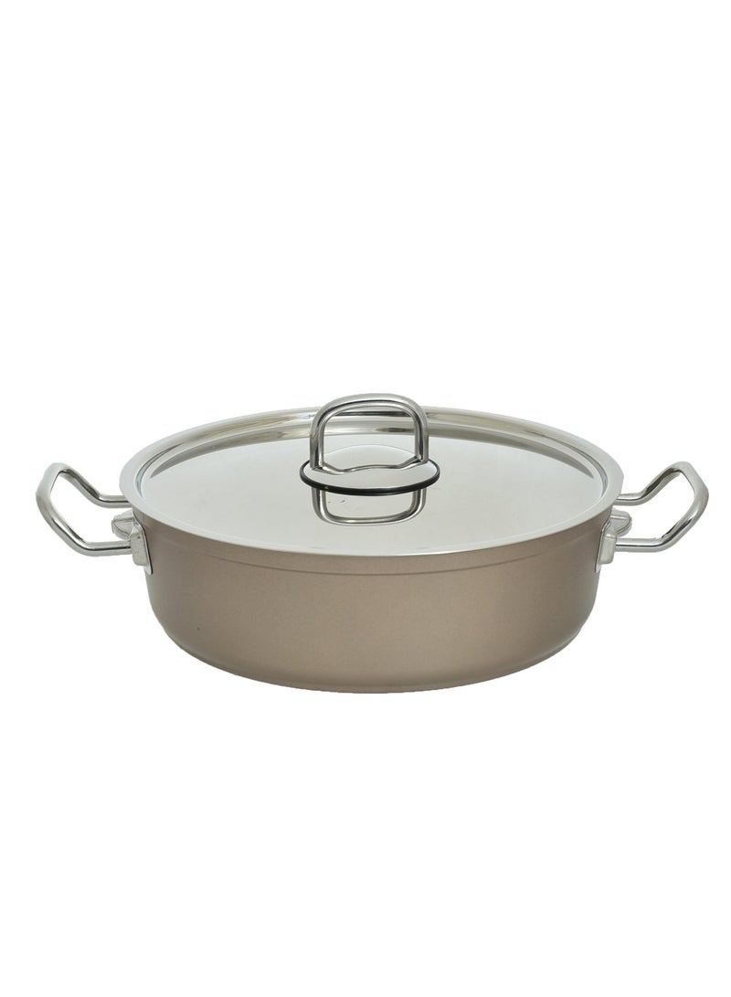lines 19 Piece Lines Turkish Granite Cookware Set – Pots 18/20/24/28 CM + Fry Pan 28 CM + Wok 28 CM + Saucepan 16 CM + 34.5 CM Oven Tray + 4 Coffee Pots with Stand – Stainless Steel Lid – 7 Colors schafer coffee color - Image 3
