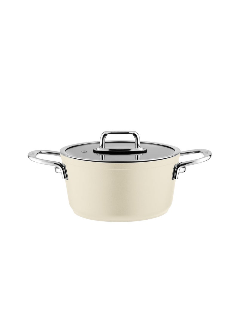 lines 19 Piece Lines Turkish Granite Cookware Set – Pots 18/20/24/28 CM + Fry Pan 28 CM + Wok 28 CM + Saucepan 16 CM + 34.5 CM Oven Tray + 4 Coffee Pots with Stand – Stainless Steel Lid – 7 Colors schafer coffee color - Image 2