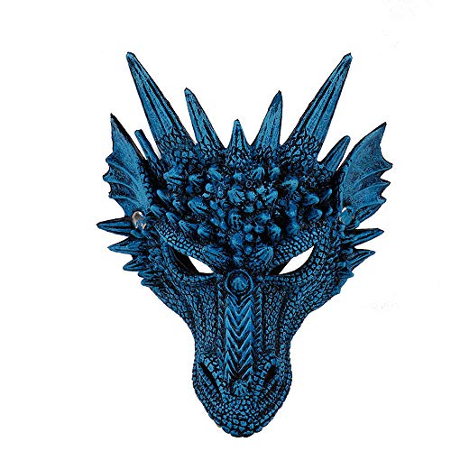 Himine Cosplay Mask Dragons Head Mask for Festival Party Halloween Blue - Image 1