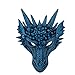 Himine Cosplay Mask Dragons Head Mask for Festival Party Halloween Blue - Image 2