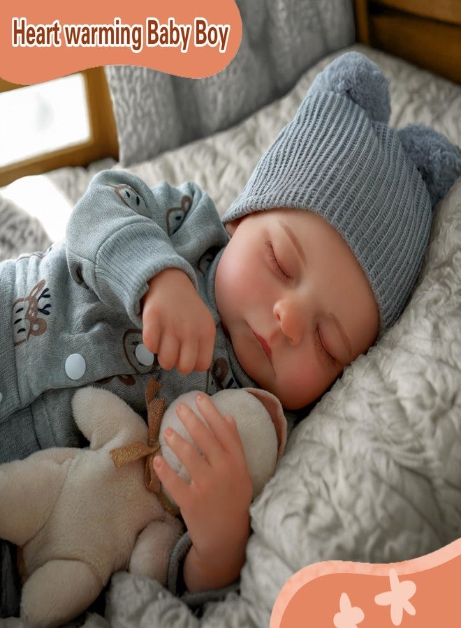 ADFO Lifelike Reborn Baby Dolls Silicone Full Body Boy - 17-Inch Soft Body Realistic-Newborn Full Body Vinyl Real Life Baby Dolls with Toy Accessories for Kids Age 3+ - Image 3