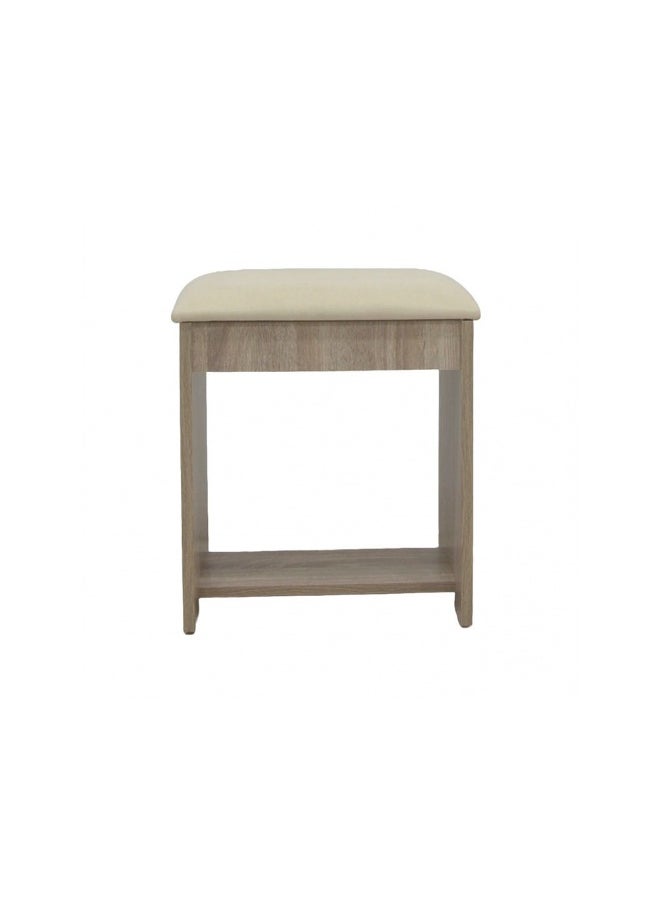 DANUBE HOME Supreme Stool for Dresser – Modern Padded Makeup Vanity Stool with Cushioned Seat for Bedroom, Dressing Table, Living Room – Stylish Compact Chair for Home - French Sonoma Oak  - Image 5