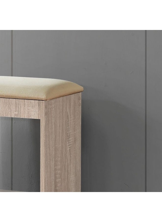 DANUBE HOME Supreme Stool for Dresser – Modern Padded Makeup Vanity Stool with Cushioned Seat for Bedroom, Dressing Table, Living Room – Stylish Compact Chair for Home - French Sonoma Oak  - Image 2