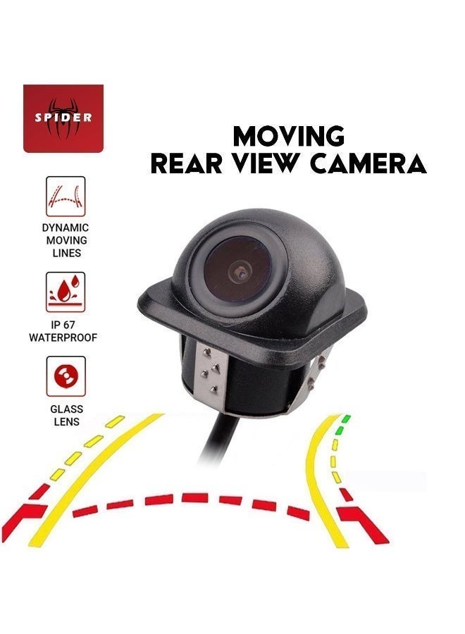 Spider 1080P HD Moving Rear View Camera, 170° Wide Angle Reverse Parking Camera with Dynamic Guidelines, IP67 Waterproof Glass Lens, Night Vision, RCA Cable for Car SUV - Image 2