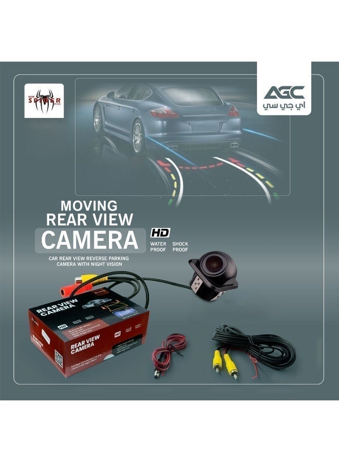 Spider 1080P HD Moving Rear View Camera, 170° Wide Angle Reverse Parking Camera with Dynamic Guidelines, IP67 Waterproof Glass Lens, Night Vision, RCA Cable for Car SUV - Image 4