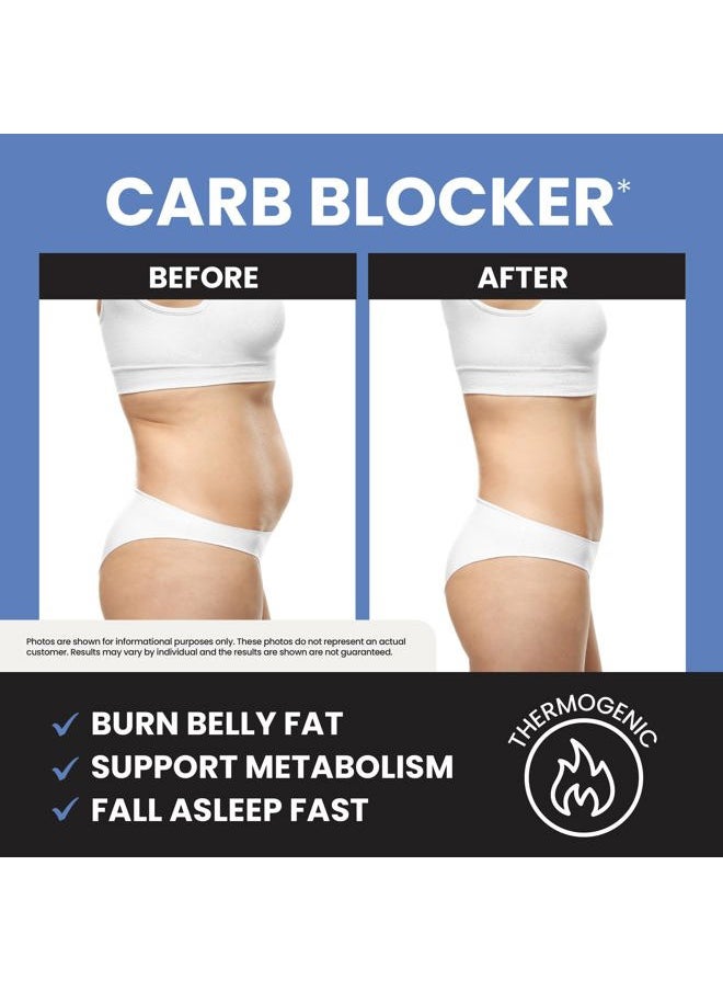 Night Time Fat Burner to Shred While You Sleep | Belly Fat Burner, Carb Blocker & Weight Loss Support Supplements | Lose Weight, Support Metabolism & Fall Asleep Fast | 60 Nighttime Diet Pills