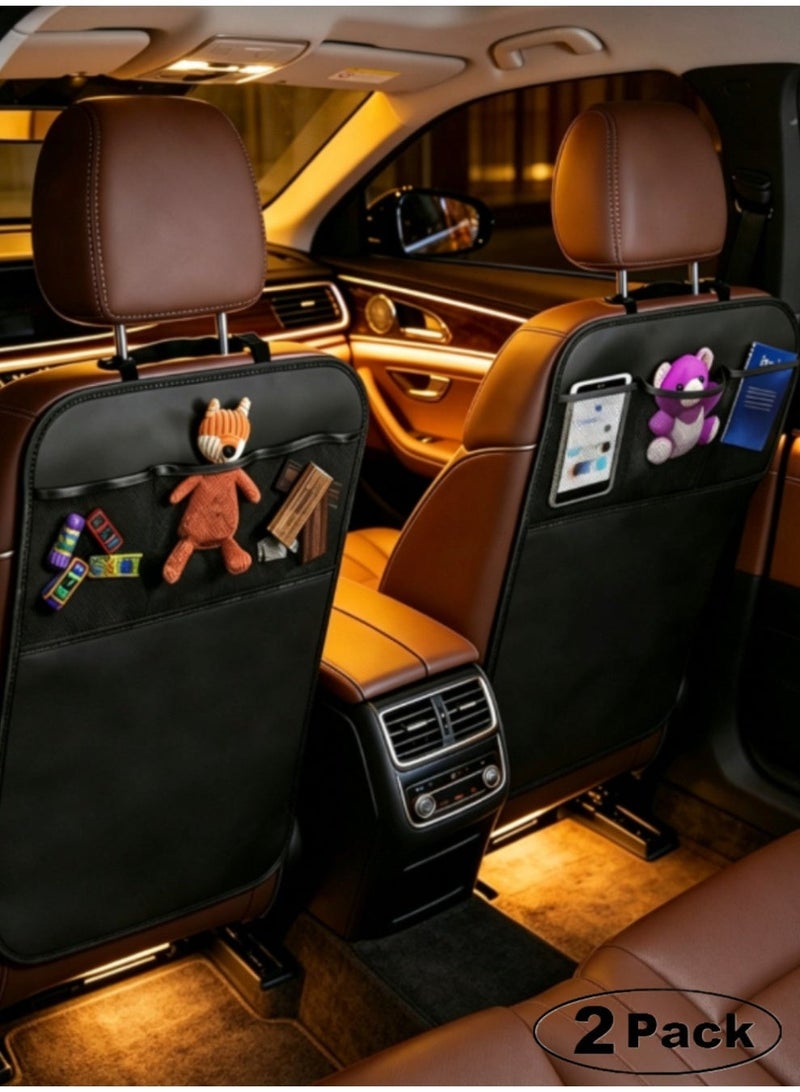 jaexest 2 Pack Car Back Seat Cover for Kids, X-Large Waterproof Kick Mats with 3 Pocket Storage Organizer, Seat Back Protector for Vehicles to Protect from Dirt Mud & Scratches - Image 2