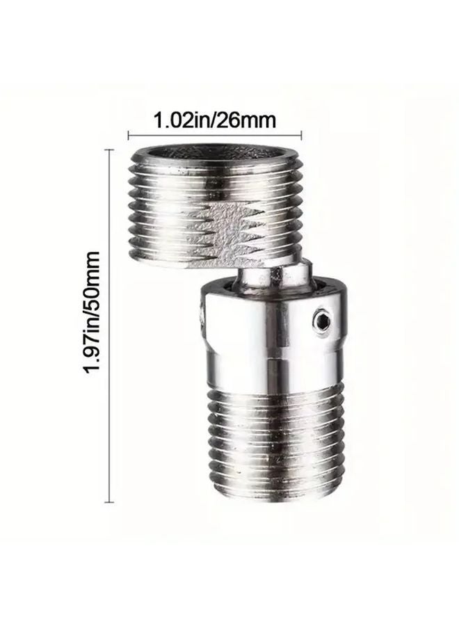 Silvery Stainless Steel 360 Degree Rotatable Angled Shower Faucet Adapter Adjustable Angle - Image 5
