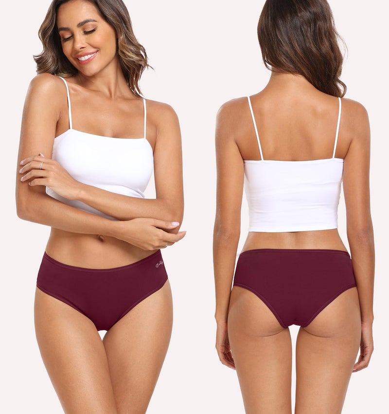 coskefy Women's Cotton Underwear Stretch Briefs Soft Strench Underpants Low Rise Hipster Panties - Image 4