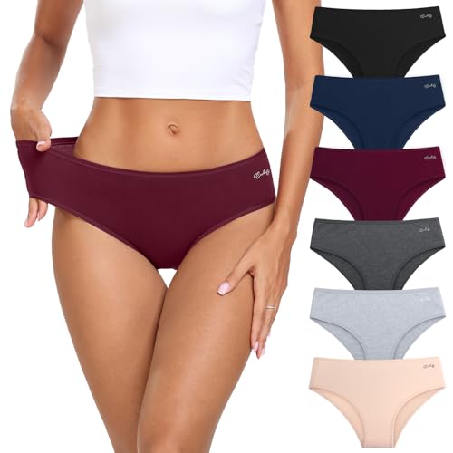 coskefy Women's Cotton Underwear Stretch Briefs Soft Strench Underpants Low Rise Hipster Panties - Image 1