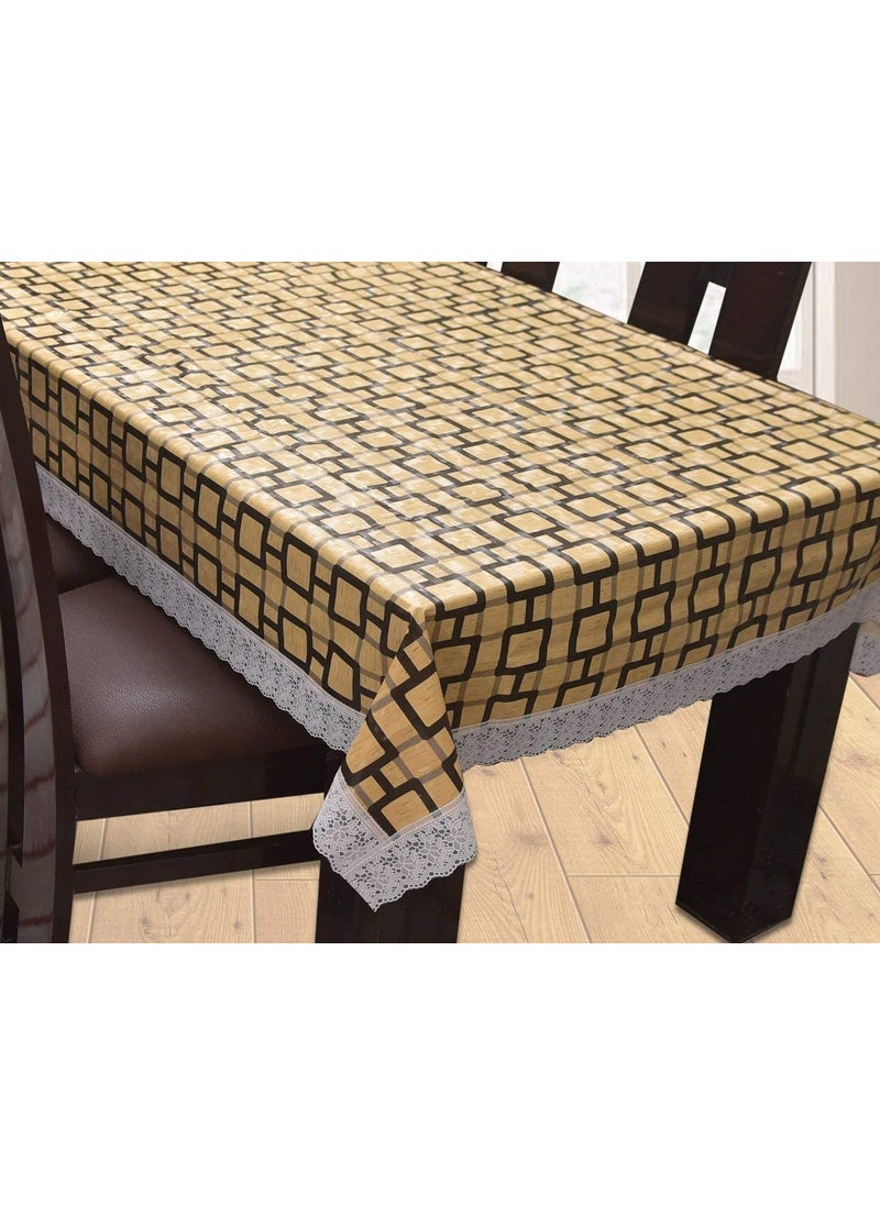 craft city CRAFT CITY Yellow Color Check Print Dining Table Cover for 2/4/6 Seater Table Cloth/Water and dust with Oil-Proof PVC Rectangular Shape (40x60 inch)  - Image 1