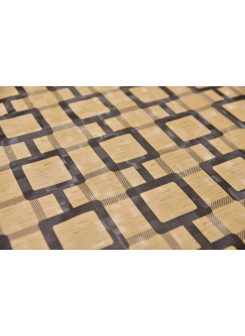 craft city CRAFT CITY Yellow Color Check Print Dining Table Cover for 2/4/6 Seater Table Cloth/Water and dust with Oil-Proof PVC Rectangular Shape (40x60 inch)  - Image 3