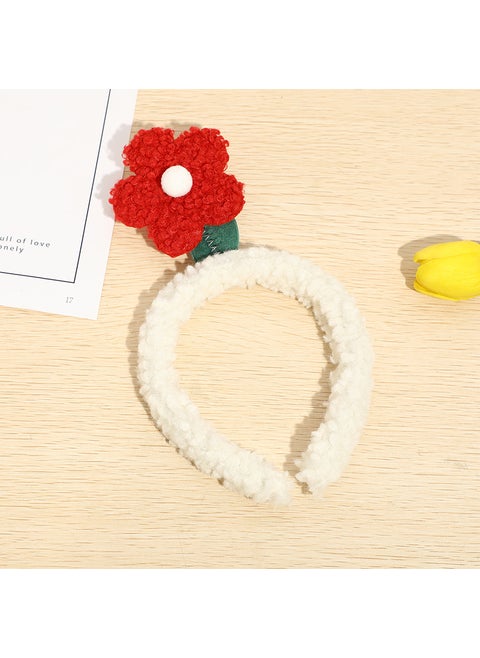 Cute Tulip Flower Hairband Cartoon Caterpillar Headwear Red floret