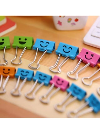 Medium Metal Paper Clips Assorted 48 Pack Colored Binder with Cute Lovely Hollow Smiling Face/Multi-Color Photo File Document Clip Clamp Organizer for Office Home (25mm) - pzsku/ZDC5E9DE87BFDDEE5E715Z/45/_/1664422913/14f1327c-0914-4e7b-b80a-26457916f54c