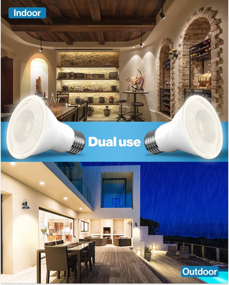 Sunco Lighting Sunco PAR20 LED Bulbs, Flood Light Bulb Outdoor, 500 LM, 7W (50W Equivalent), 4000K Cool White, E26 Medium Base, Dimmable, Track Lighting for Indoor/Outdoor Use, Wet Rated UL 4 Pack. - Image 5