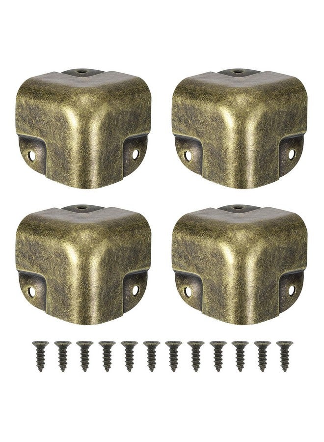 uxcell 4 Pcs Decorative Box Corner Cover, 37mm Metal Edge Guard, Furniture Corner Edges Protector, Bronze - Image 1