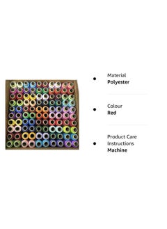 Shop & Shoppee Shop & Shoppee Multicolor 100% Polyester Sewing Threads 100 Tubes(150 M Each) for Sewing, Tailoring, Machine and Hand Stitching Spools Threads (150 m, Pack of 100, Multicolor)  - Image 3