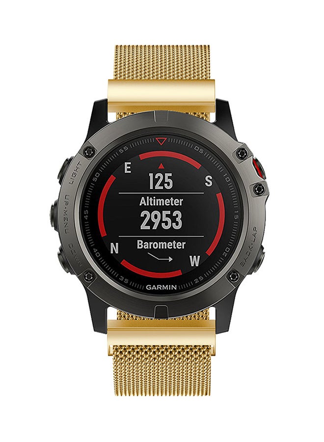 ISank Milanese Loop Smart Watch Band For Garmin Fenix 5X Gold - Image 4