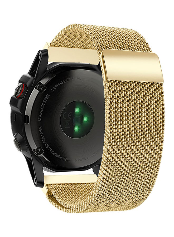 ISank Milanese Loop Smart Watch Band For Garmin Fenix 5X Gold - Image 3