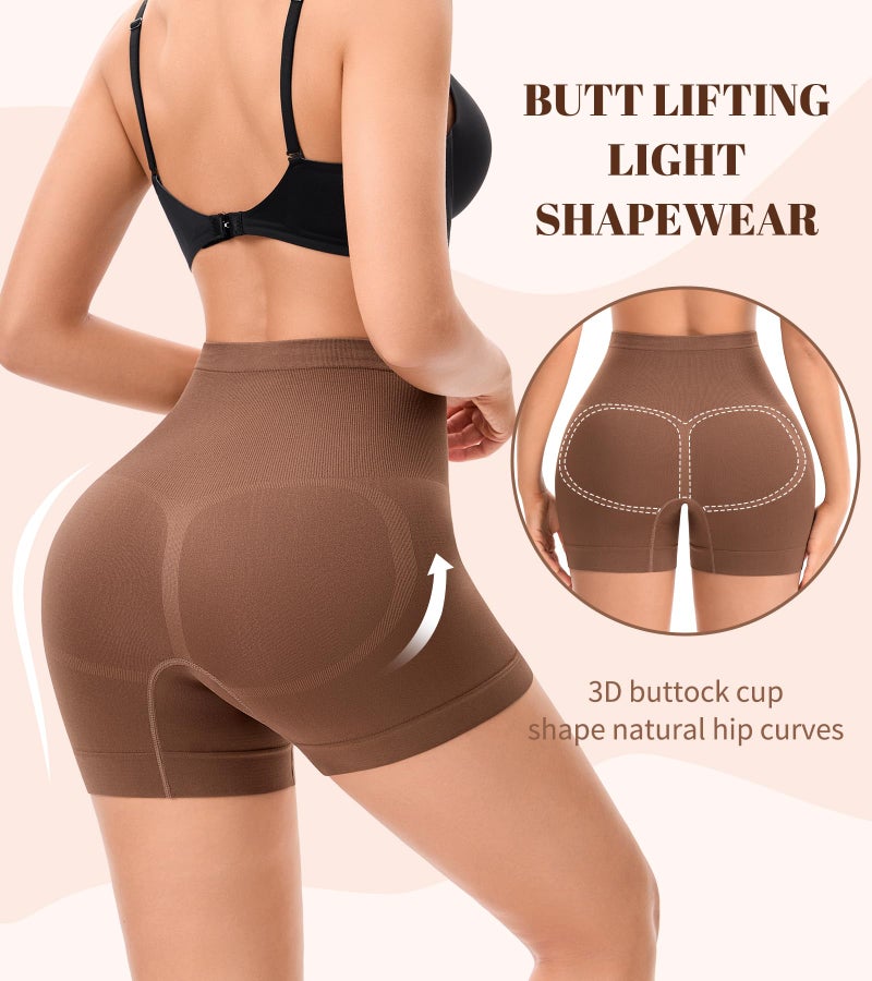 OPIBOO Slip Shorts for Under Dresses Seamless Shaping Boyshorts Panties Tummy Control Underwear Butt Lifting Shapewear for Women 2 Pack L - Image 4
