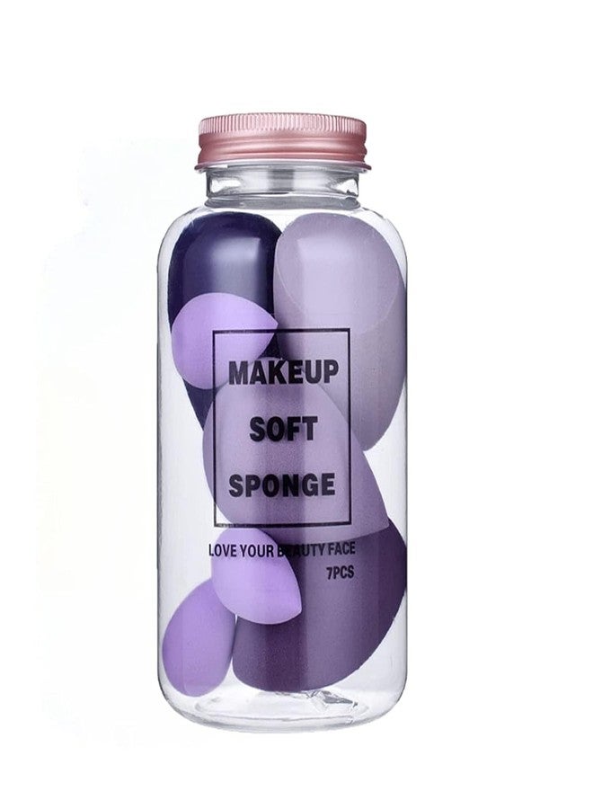 Lobe Miracle Lobe Mirale Beauty Makeup Sponge 7pcs Puff Teardrop Blender Foundation Sponge Set With jar Gift Flawless Bottle Design Drift bottle macaron makeup egg Multi-colored - Image 5