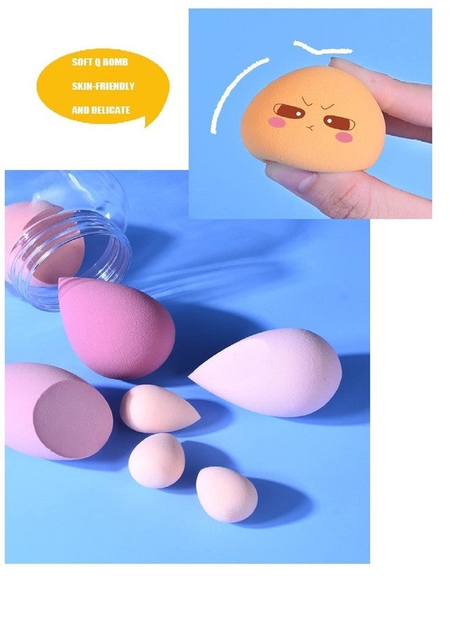 Lobe Miracle Lobe Mirale Beauty Makeup Sponge 7pcs Puff Teardrop Blender Foundation Sponge Set With jar Gift Flawless Bottle Design Drift bottle macaron makeup egg Multi-colored - Image 2