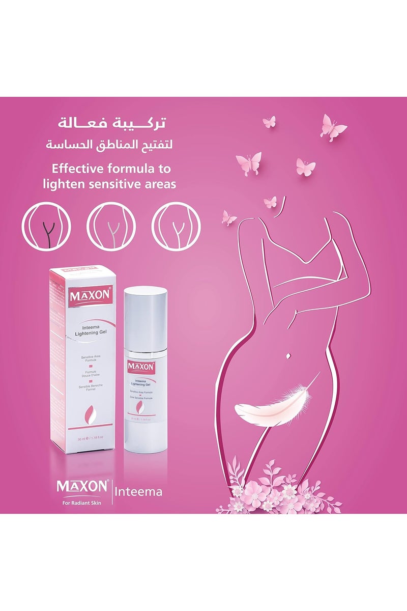 MAX-ON Inteema Lightening Gel Cream â Brightening Cream for Sensitive Areas | Underarm, Elbows, Neck, Bikini Zone â 30ml - Image 3