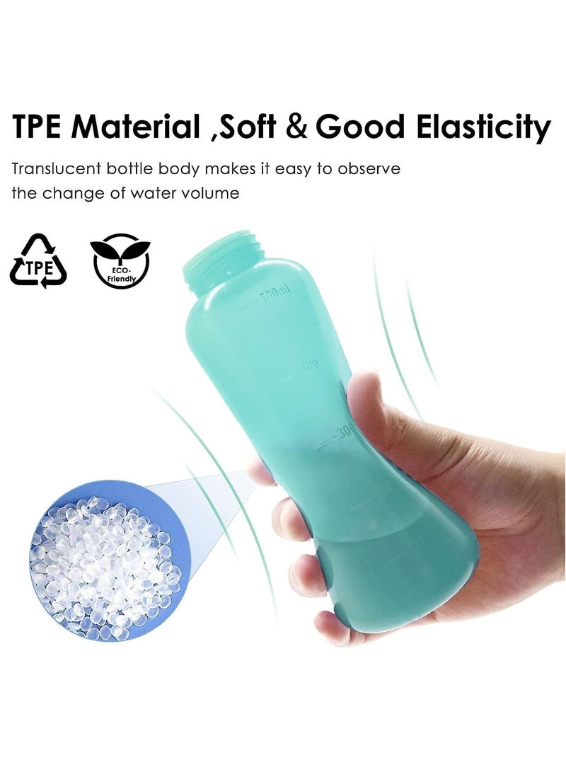 Peri Bottle Travel Shattaf, Portable Travel Bidet with Carry Bag,TPE Material Can Be Boiled, 500ml Capacity with 2 Sealing Ring,Essentials for Postpartum Perineal Care,Hemorrhoid Treatment (Green) - Image 2