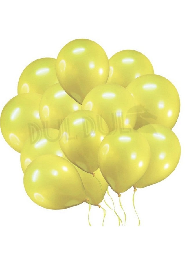 DUL DUL Metallic Yellow latex balloons for birthday decoration 50 Pcs -metallic balloons pack of 50 Yellow Color for birthday decoration,Anniversary,Wedding,Valentines Day,Baby Shower,