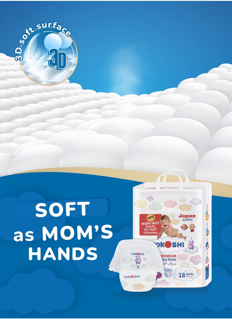 Kokoshi Premium Baby Size 4 9-14Kg Eco Friendly And Hypoallergenic Nappies Japan Quality Pant Diapers 18 Diapers  - Image 3