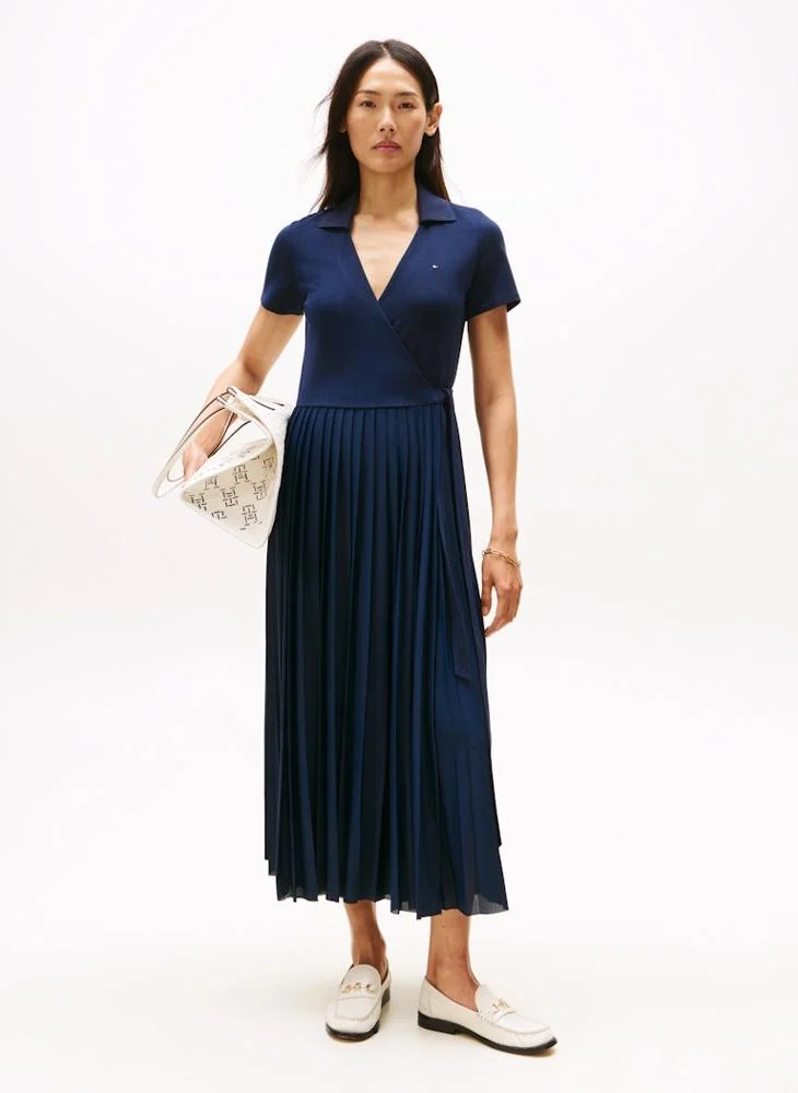 TOMMY HILFIGER 1985 PLEATED WRAP POLO DRS