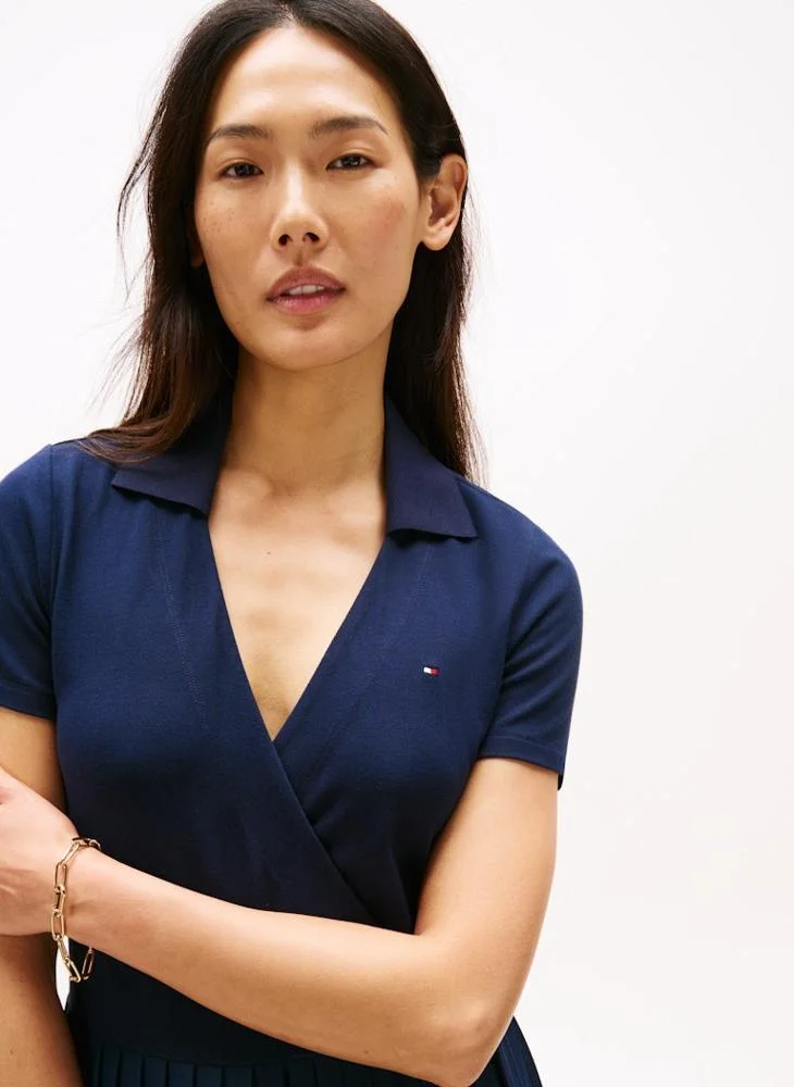 TOMMY HILFIGER 1985 PLEATED WRAP POLO DRS