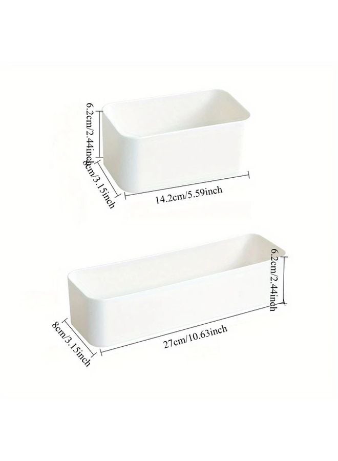 White Two Piece Wall Mounted Storage Box For Cosmetics And Remote Control - Image 4