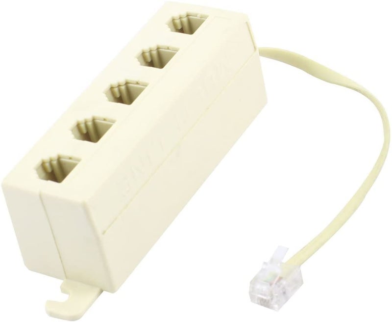 Beige Plastic RJ45 6 Ports 5 Ports Telephone Connectors for Landline Phone - Image 2