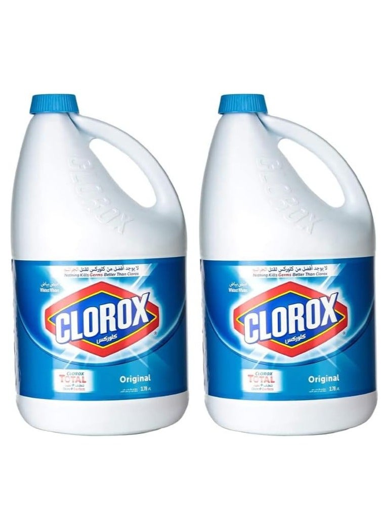كلوركس سائل مبيض أصلي 3.78 لتر، عبوة من قطعتين