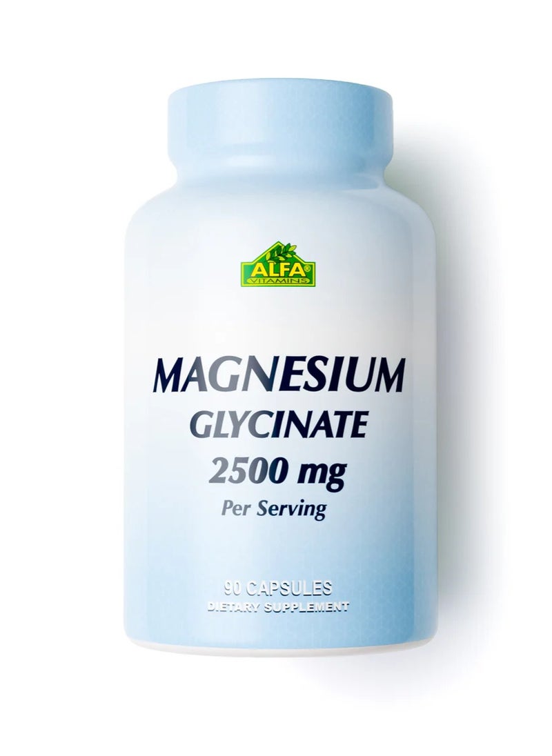 alfa vitamins Magnesium Glycinate 2500 mg - 90 Capsules  - Image 1